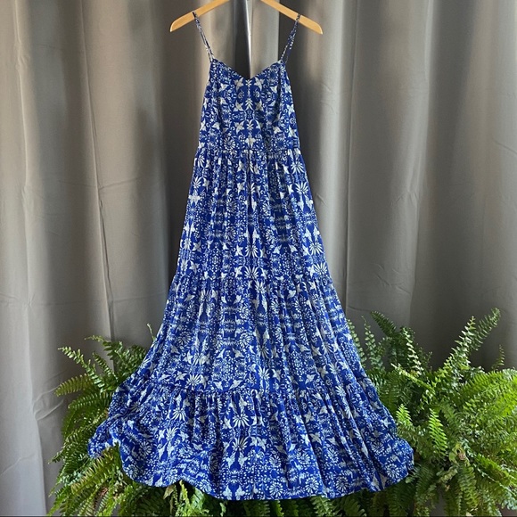 Xhilaration Dresses & Skirts - Cobalt Blue Floral Bird Pattern Maxi Dress S